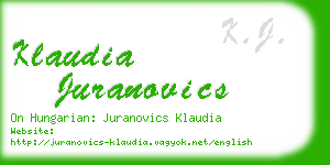 klaudia juranovics business card